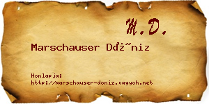 Marschauser Döniz névjegykártya
